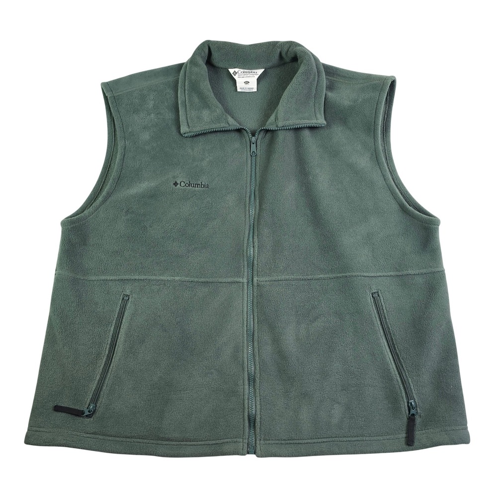 Vintage Columbia Fleece Vest Mens XXL Green Steens‎ Mountain Full Zip Outdoor